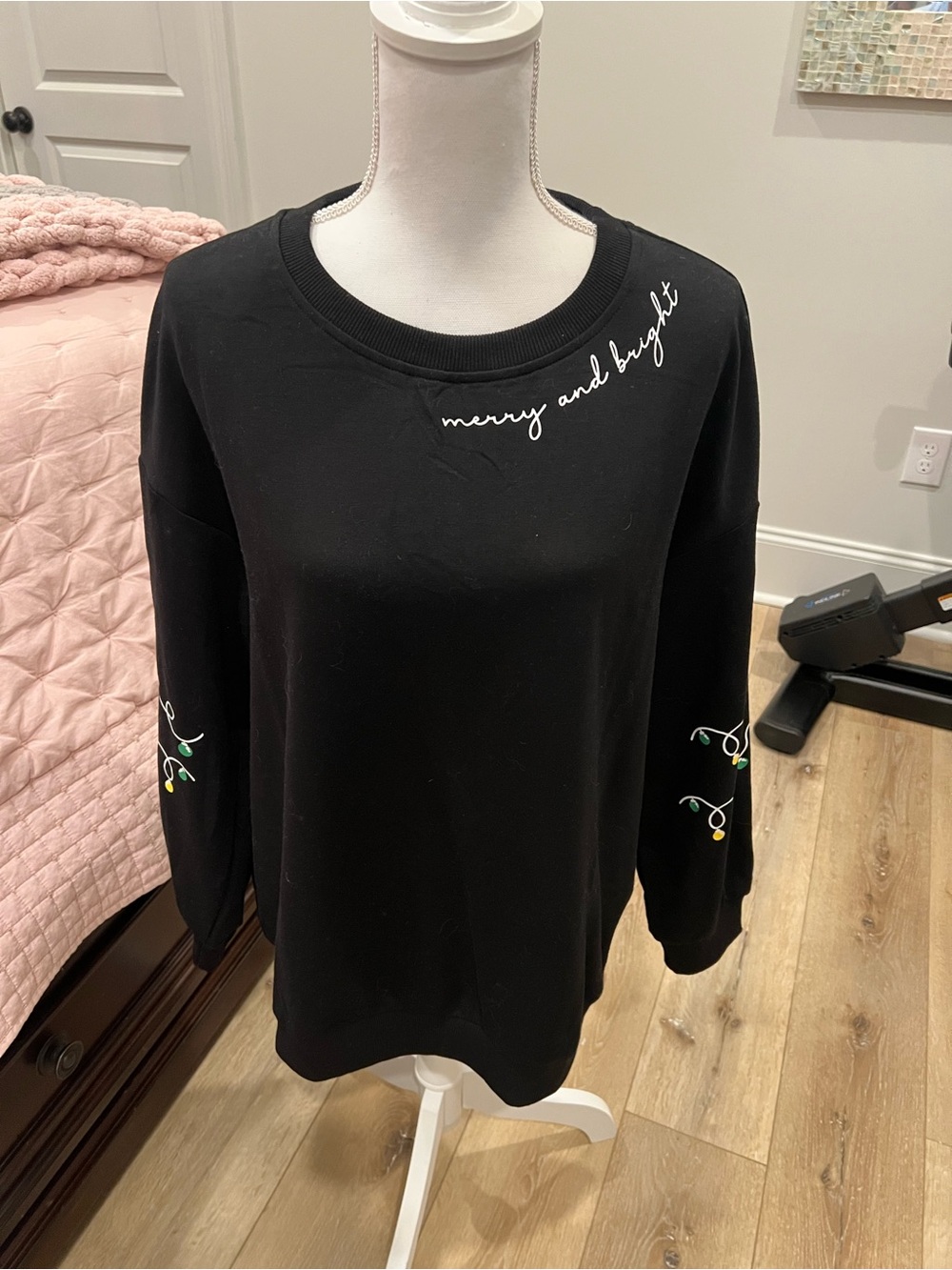 Merry and Bright Black Women's Tshirt